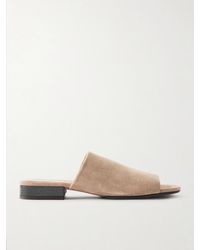 Brunello Cucinelli - Embellished Suede Sandals - Lyst