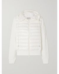 Moncler - Paneled Cotton-Blend Terry And Quilted Shell Down Hoodie - Lyst