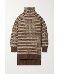 MM6 by Maison Martin Margiela Oversized Jacquard-knit Turtleneck Jumper - Brown