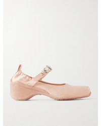 Simone Rocha - Ballet Runner Crystal-Embellished Satin Pumps - Lyst