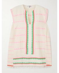 lemlem - Elina Kaftan Aus Baumwolle Mit Streifen Und Fransen - Lyst