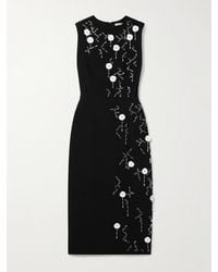 Emilia Wickstead - Cappia Embellished Crepe Midi Dress - Lyst