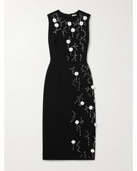 Emilia Wickstead - Cappia Midikleid Aus Crêpe Mit Verzierungen - Lyst