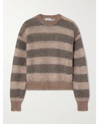 Brunello Cucinelli - Striped Mohair-Blend Sweater - Lyst