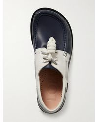 Loewe - Campo Knotted Two-Tone Leather Loafers - Lyst