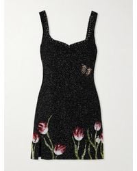 Clio Peppiatt - Tulip Bead-Embellished Stretch-Tulle Mini Dress - Lyst