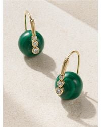 Sydney Evan - 14-Karat, Malachite And Diamond Earrings - Lyst