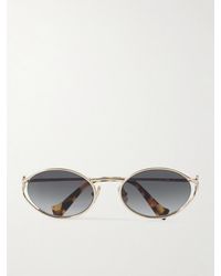Miu Miu - Oval-Frame-Tone Sunglasses - Lyst