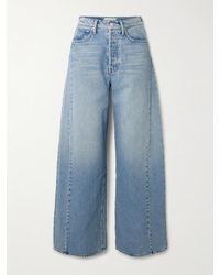 Mother - The Pipe Dream Button Sneak High-Rise Wide-Leg Jeans - Lyst