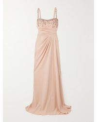 Zuhair Murad - Crystal-Embellished Draped Cady Gown - Lyst