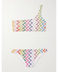 Missoni - Mare One-Shoulder Striped Metallic Crochet-Knit Bikini - Lyst
