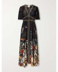 CAMILLA - Palace Zoology Embellished Printed Silk Maxi Dress - Lyst