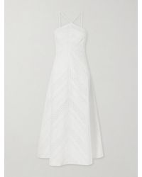 Loretta Caponi - Castiglione Broderie Anglaise Cotton Halterneck Midi Dress - Lyst