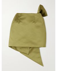 Oscar de la Renta - Satin Draped Mini Skort - Lyst
