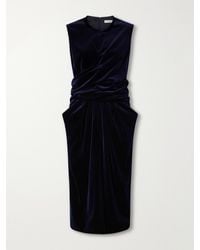 Altuzarra - Tippi Gathered Cotton-Blend Velvet Midi Dress - Lyst