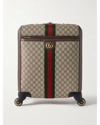 Gucci - Savoy Leather-Trimmed Printed Coated-Canvas Suitcase - Lyst