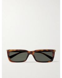 Saint Laurent - Rectangle-Frame Acetate And-Tone Sunglasses - Lyst
