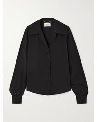 Saint Laurent - Bluse Aus Crêpe De Chine Aus Seide - Lyst