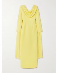Emilia Wickstead - Zaira Draped Wool-Crepe Gown - Lyst