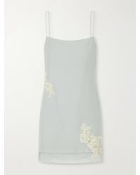 SIR. - Noria Lace-Trimmed Silk Crepe De Chine Mini Dress - Lyst