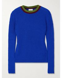 Dries Van Noten - Striped Ribbed Wool-Blend Sweater - Lyst
