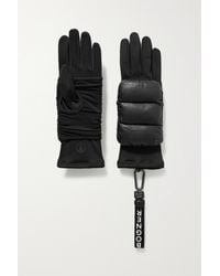 Bogner Touch Quilted Leather And Tech-jersey Gloves - Black