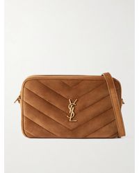 Saint Laurent - Loulou Cassandra-Embellished Suede Shoulder Bag - Lyst