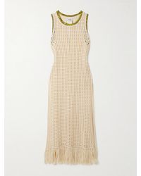 Escvdo - Atuq Fringed Open-Knit Cotton Midi Dress - Lyst