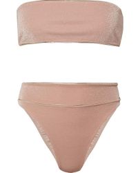 Adriana Degreas Martini Bandeau-bikini In Metallic-optik - Pink