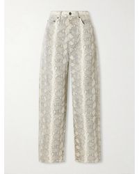 Citizens of Humanity - Miro Long Snake-Print Mid-Rise Barrel-Leg Jeans - Lyst
