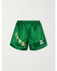 Mother - The Star Player Embroidered Satin Shorts - Lyst