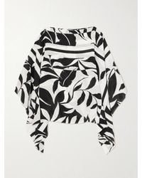Max Mara - Beachwear Draped Printed Silk Crepe De Chine Blouse - Lyst