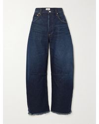 Citizens of Humanity - Horseshoe Frayed High-Rise Wide-Leg Jeans - Lyst