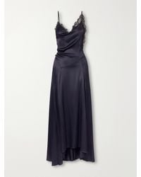 Isabel Marant - Aloise Lace-Trimmed Silk-Blend Satin Maxi Dress - Lyst