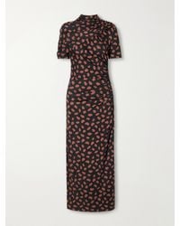 Johanna Ortiz - Serene Safari Gathered Printed Jersey Midi Dress - Lyst