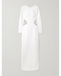 Sabina Bilenko - Heliconia Crystal-Embellished Cutout Crepe Gown - Lyst