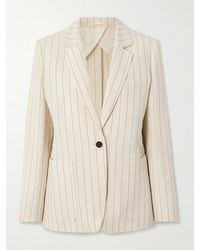 Max Mara - Blazer En Lin Et Coton Mélangés À Fines Rayures Micron - Lyst