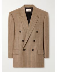 Saint Laurent - Double-Breasted Prince Of Wales Wool Blazer - Lyst