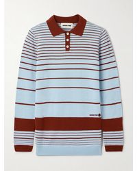ShuShu/Tong - Striped Knitted Polo Sweater - Lyst