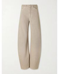 Lemaire - High-Rise Cotton-Twill Wide-Leg Pants - Lyst
