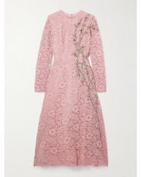 Costarellos - Marlena Embellished Corded-Lace Midi Dress - Lyst
