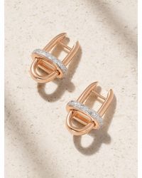 Pomellato - Iconica Rhodium-Plated 18-Karat Rose Diamond Hoop Earrings - Lyst