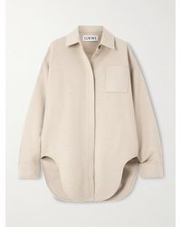 Loewe - Leather-Trimmed Wool And Cashmere-Blend Jacket - Lyst