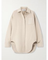 Loewe - Leather-Trimmed Wool And Cashmere-Blend Jacket - Lyst