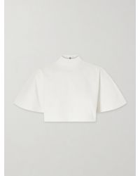 Alaïa - Cropped Cotton-Jersey Turtleneck T-Shirt - Lyst