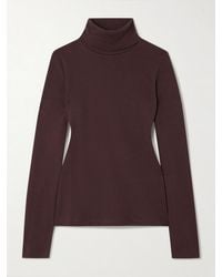 Flore Flore - Dinah Ribbed Organic Cotton-Jersey Turtleneck Top - Lyst