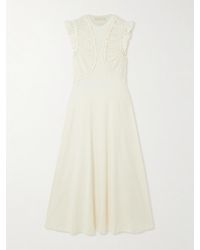 Ulla Johnson - Shiva Midikleid Aus Biobaumwolle Mit Raffungen Und Rüschen - Lyst