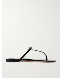 Tom Ford - Logo-Embellished Patent-Leather Sandals - Lyst