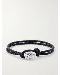 Bottega Veneta - Armband Aus Intrecciato-Leder Mit Detail Aus Silber - Lyst