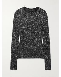 Balenciaga - Sequined Stretch-Knit Sweater - Lyst